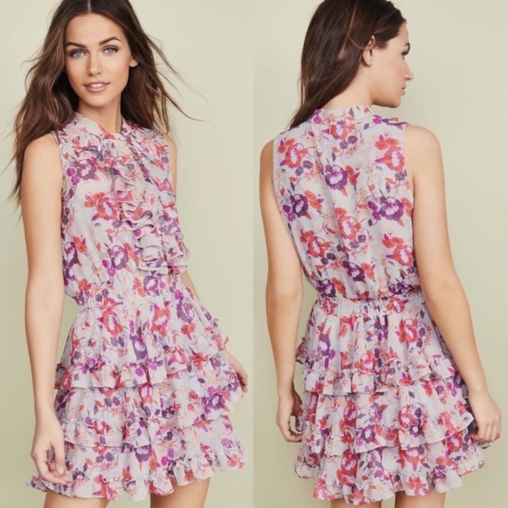 Misa Los Angeles Pink and Purple Floral Mini Dress